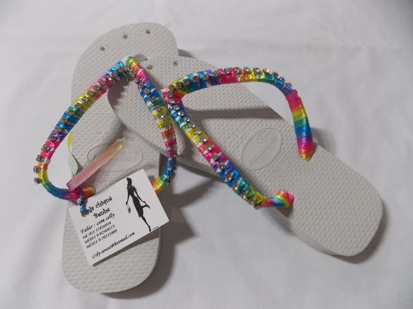 Design das havaianas chique com strass