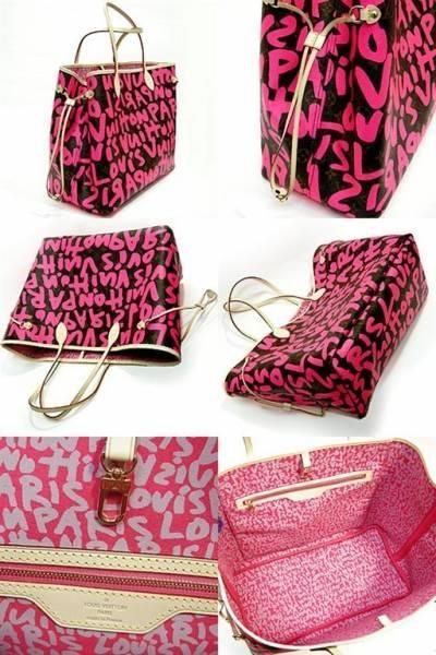 Réplica Louis Vuitton com letras pink